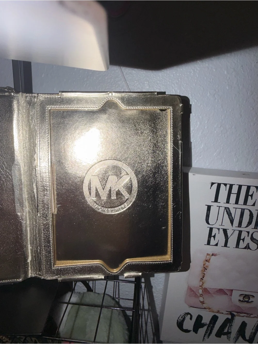 Michael Kors Jet Set Black Snakeskin Embossed Large Zip Around Tablet Wallet